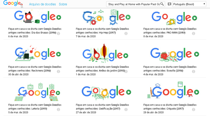 Jogos conhecidos do Google Doodles